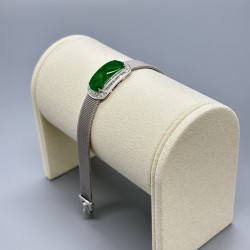 18K金翡翠無事牌鑽石手鏈