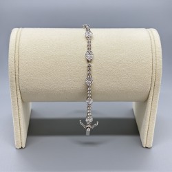 18K金馬眼拼圓石鑽石手鏈