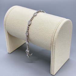 18K金馬眼拼圓石鑽石手鏈