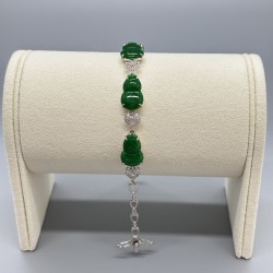 18K白金葫蘆翡翠鑽石手鏈