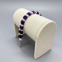 紫水晶淡水珍珠手串