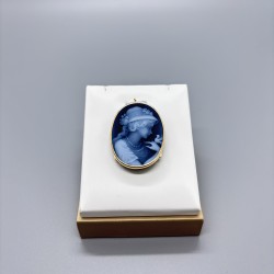 18K黃金貝殼浮雕胸針及吊墜兩用