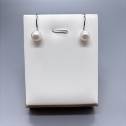 18K白金Akoya珍珠耳環（耳鈎款）