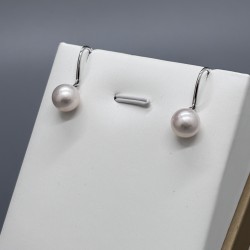 18K白金Akoya珍珠耳環（耳鈎款）