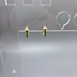 18K黃金祖母綠鑽石耳環