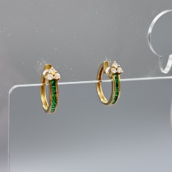 18K黃金祖母綠鑽石耳環