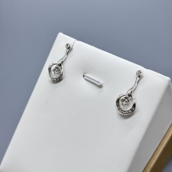 18K白金鑽石圓環耳環