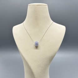 18K白金冰紫翡翠路路通頸鏈