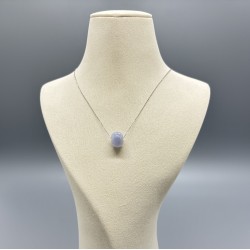 18K白金冰紫翡翠路路通頸鏈