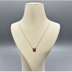 18K黃金帕帕拉恰藍寶石鑽石頸鏈