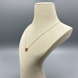 18K黃金帕帕拉恰藍寶石鑽石頸鏈