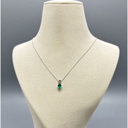 18K金水滴型祖母綠鑽石頸鏈