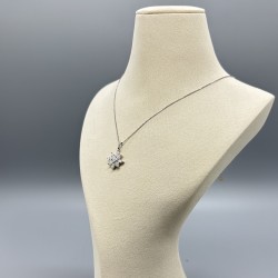 18K白金公主方拼馬眼鑽石吊咀