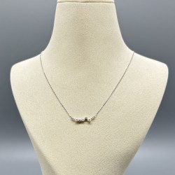 18K白金Mikimoto小米珠鑽石頸鏈