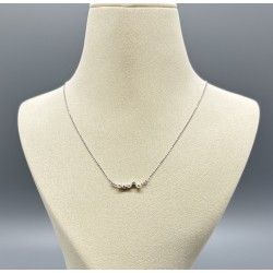 18K白金Mikimoto小米珠鑽石頸鏈