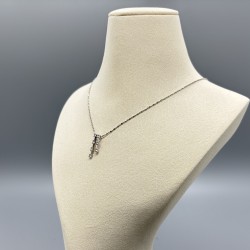 18K白金鑽石雙排吊墜