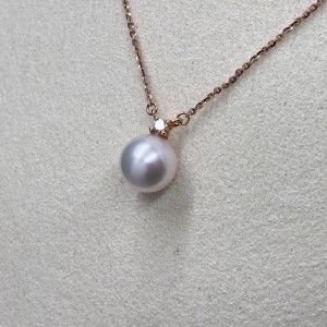 18K黃金珍珠鑽石頸鏈（戴妃款）