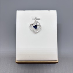 18K金藍寶石鑽石吊墜