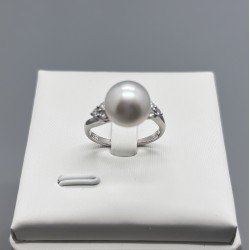 南洋白珠鑽石戒指 (10-10.5mm)