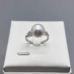 南洋白珠鑽石戒指 (10-10.5mm)