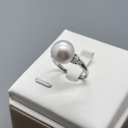 南洋白珠鑽石戒指 (10-10.5mm)