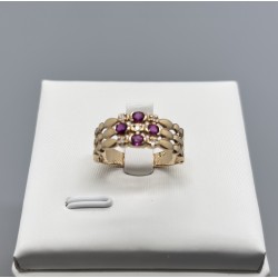 18K金紅寶石鏤空戒指