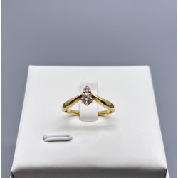 18K黃金鑽石V型戒指 (M)