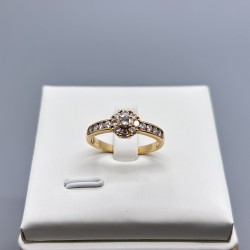 18K黃金鑽石復古圍石戒指