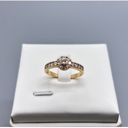 18K黃金鑽石復古圍石戒指