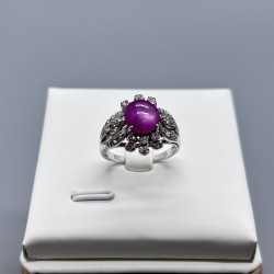 PT鉑金星光紅寶石鑽石戒指