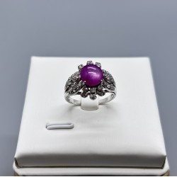 PT鉑金星光紅寶石鑽石戒指