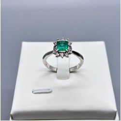 PT鉑金祖母綠鑽石戒指