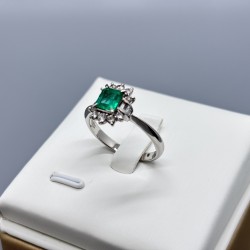 PT鉑金祖母綠鑽石戒指