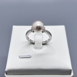 PT鉑金Akoya珍珠鑽石戒指（M）