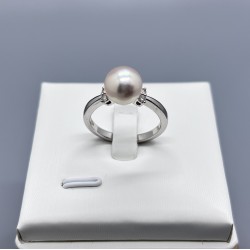 PT鉑金Akoya珍珠鑽石戒指（M）