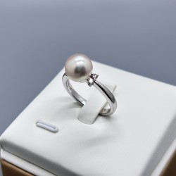 PT鉑金Akoya珍珠鑽石戒指（M）