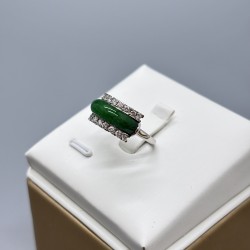 PT鉑金翡翠馬鞍鑽石戒指